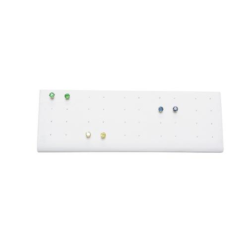 Earring Stand (20pr.) - White faux leather
